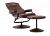 Brown Faux Leather Office Swivel Reclining Chair 2